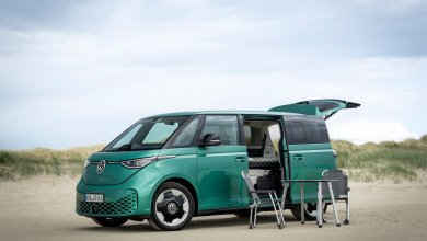 VW ID. Buzz mit Gute-Nacht-Paket als Camper eingerichtet