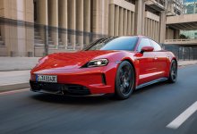 Porsche Taycan Modelljahr 2027 mit E-Shift, Seitenansicht
