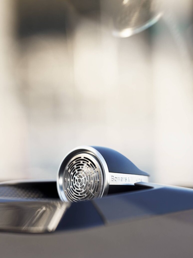 Bowers-und-Wilkins-Hochtöner auf dem Armaturenbrett des Polestar 3