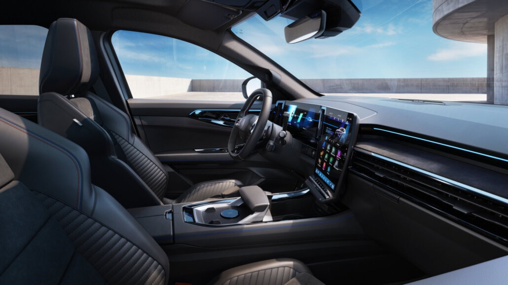 Innenraum des Renault Rafale Hypnotic mit Sportsitzen in Alcantara und Kunstleder