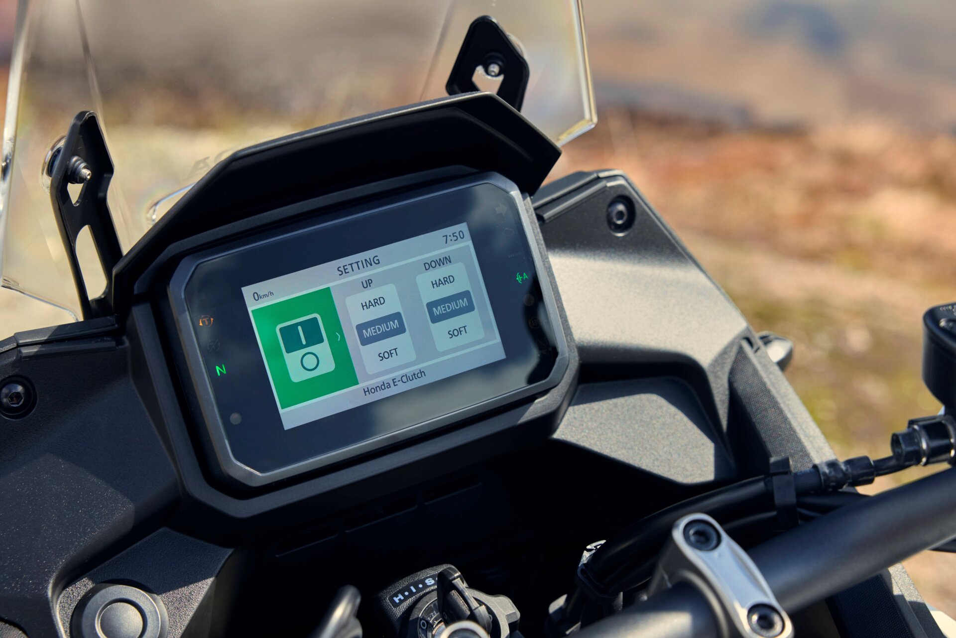 Digitales Display der Honda E-Clutch im Einstellungsmenü
