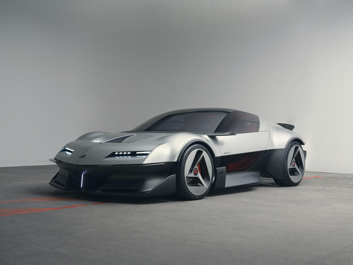 Alpine A310 Vision Designstudie in der Dreiviertelansicht von vorne links