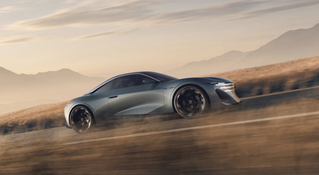 Peugeot RCZ Vision: Seitenansicht der flachen Coupé-Silhouette